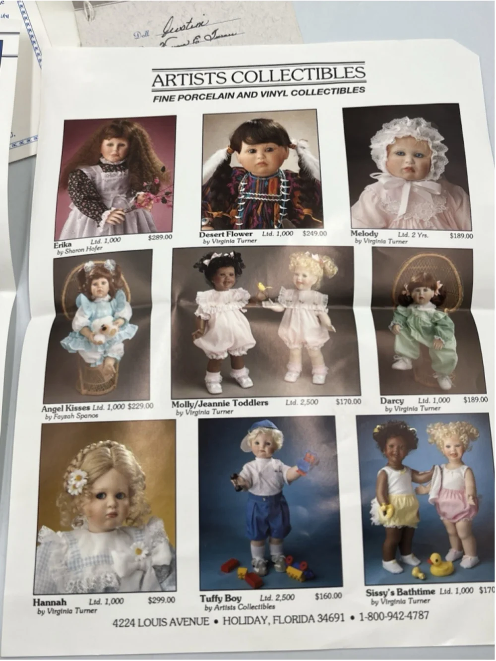 Virginia Ehrlich Turner Doll Vintage Limited #63/1,000 rare boy JUSTIN 1990 SEE